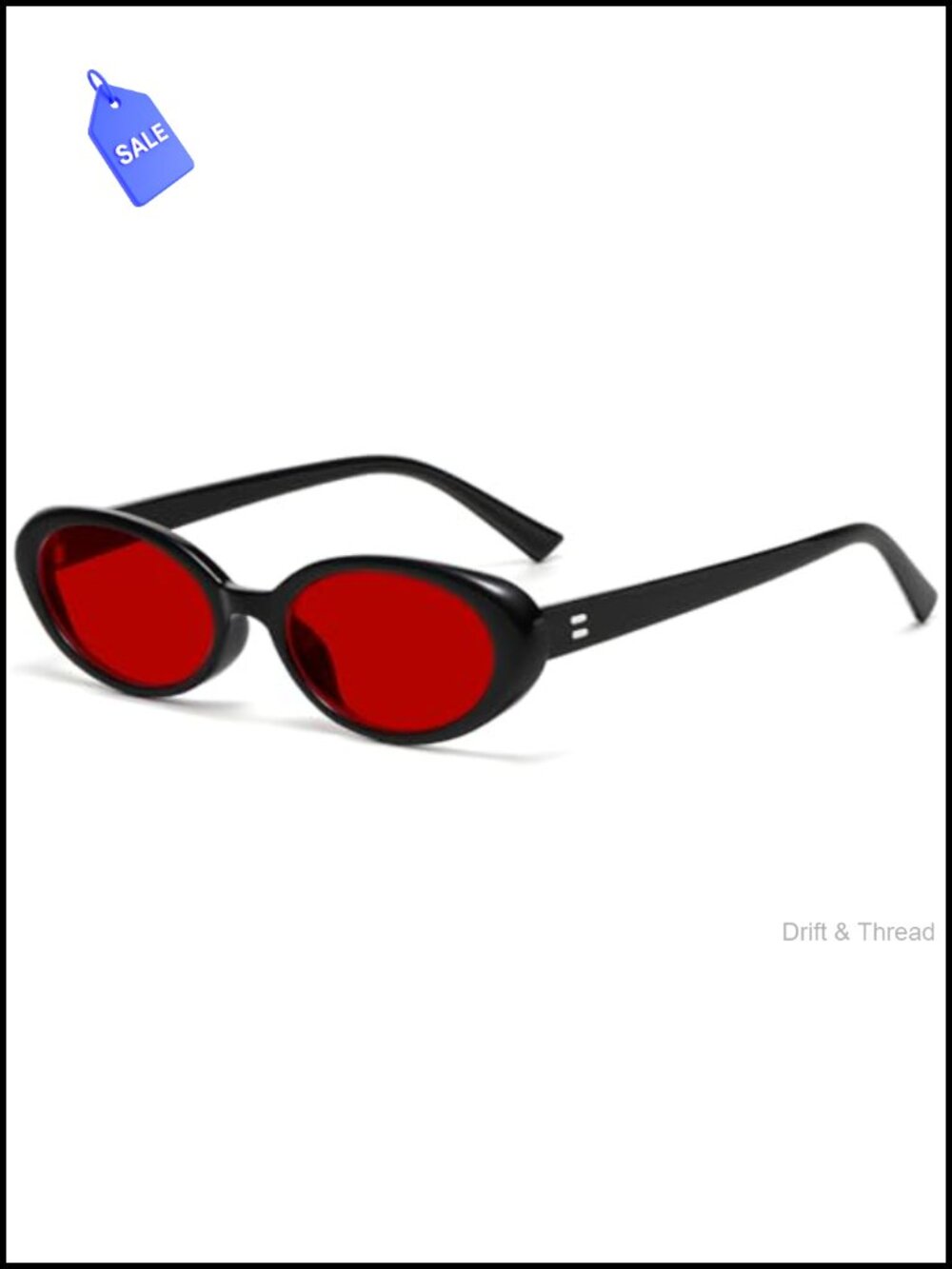 Retro Oval Sunglasses Small Face Cat Eye UV400 Full Frame Unisex Adult